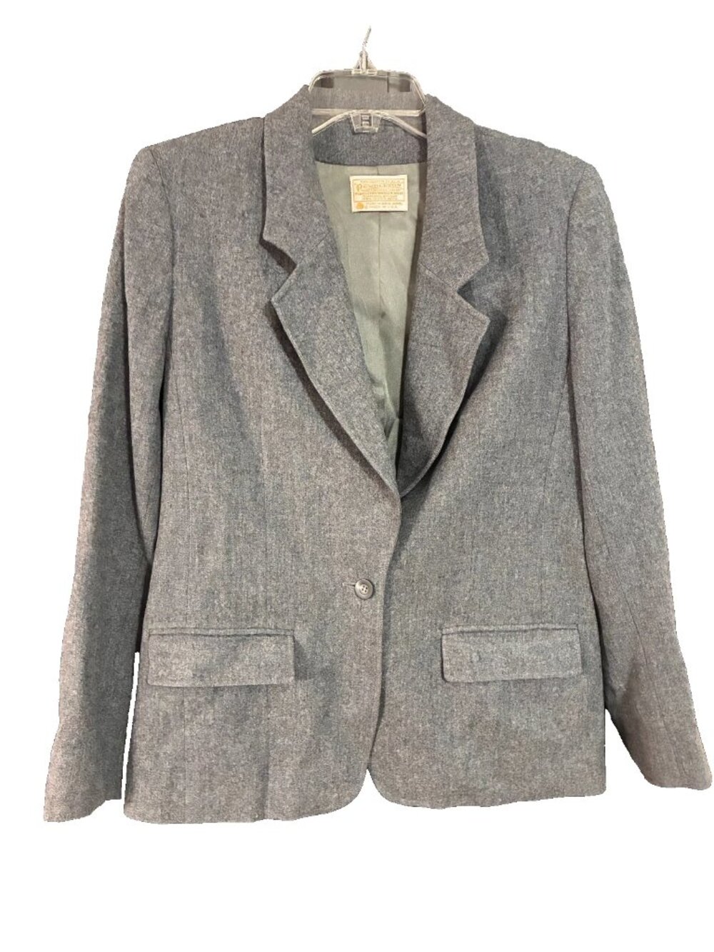 Vintage Pendleton Virgin Wool Blazer Women’s Size 10 (M) Gray Made In USA